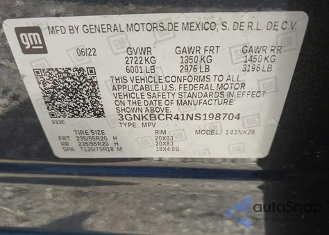 2022 Chevrolet Blazer Fwd 2Lt from USA, damaged, VIN 3GNKBCR41NS198704